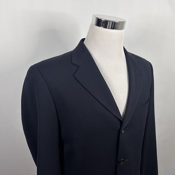 Joseph Abboud 40S Sport Coat 100% Wool All Black Three Button Fully Lined Formal - Picture 1 of 7